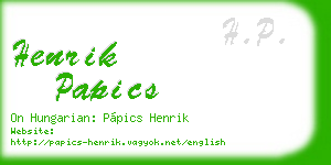 henrik papics business card